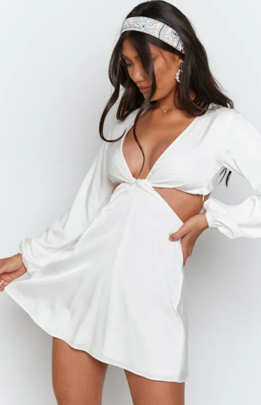 Mars Twist Mini Dress White sold by Beginning Boutique
