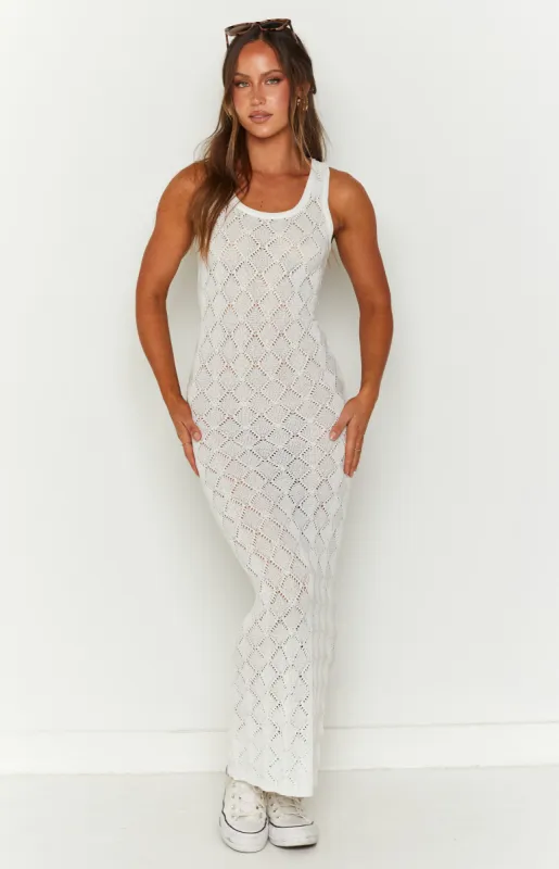 Piper White Knit Maxi Dress sold by Beginning Boutique