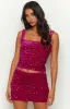 Glitz Magenta Sparkle Crop Top sold by Beginning Boutique