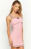 Senna Pink Ruffle Mini Dress sold by Beginning Boutique