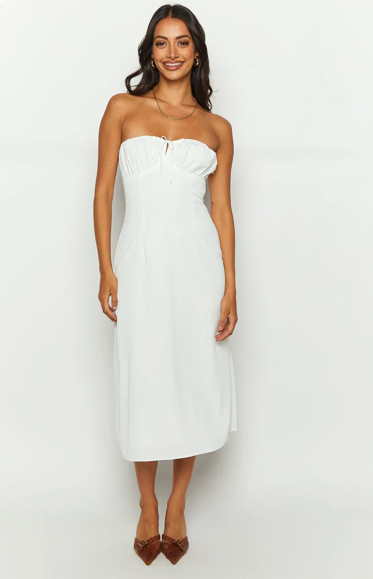Dion White Strapless Midi Dress sold by Beginning Boutique product image thumbnail 2