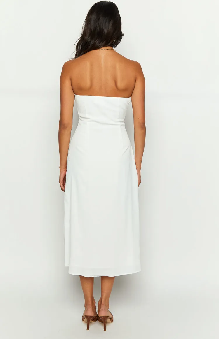 Dion White Strapless Midi Dress sold by Beginning Boutique product image thumbnail 5