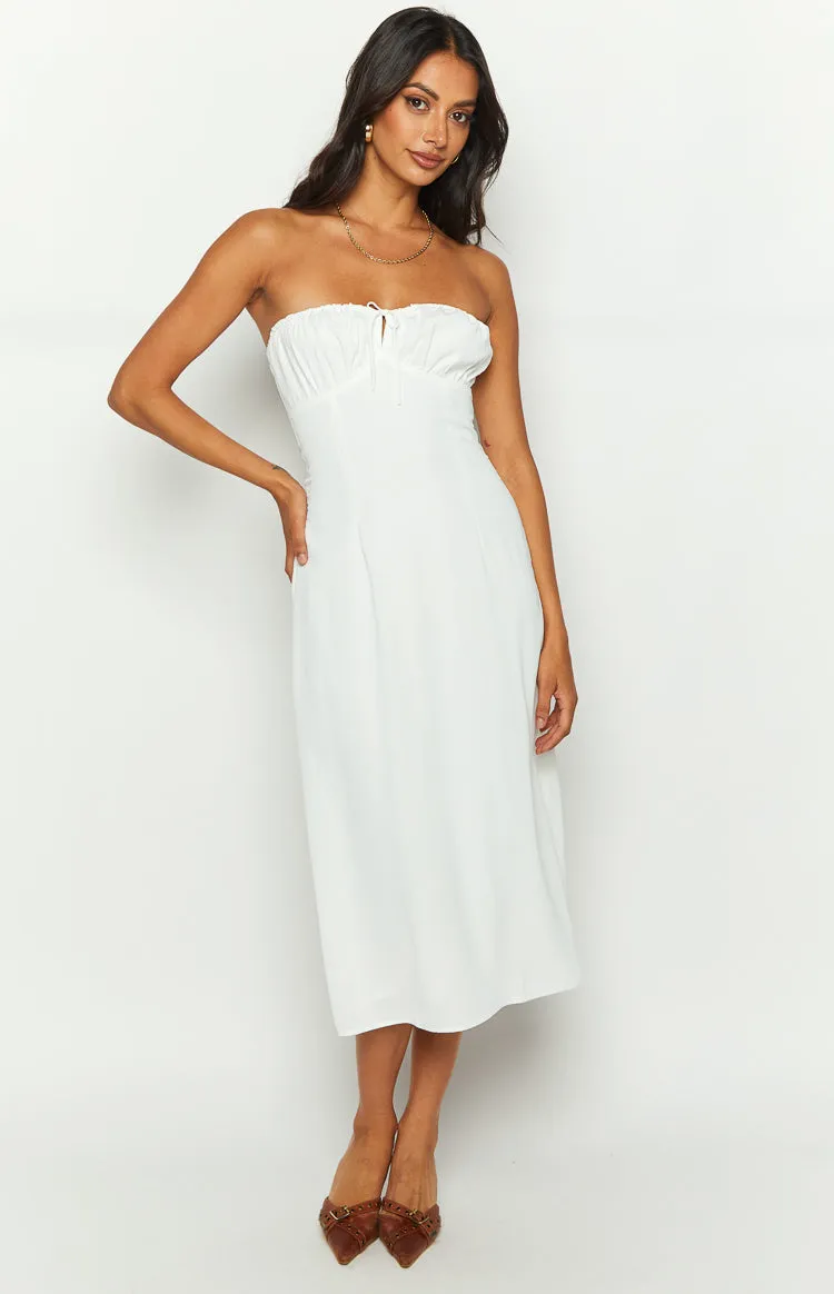 Dion White Strapless Midi Dress sold by Beginning Boutique product image thumbnail 3