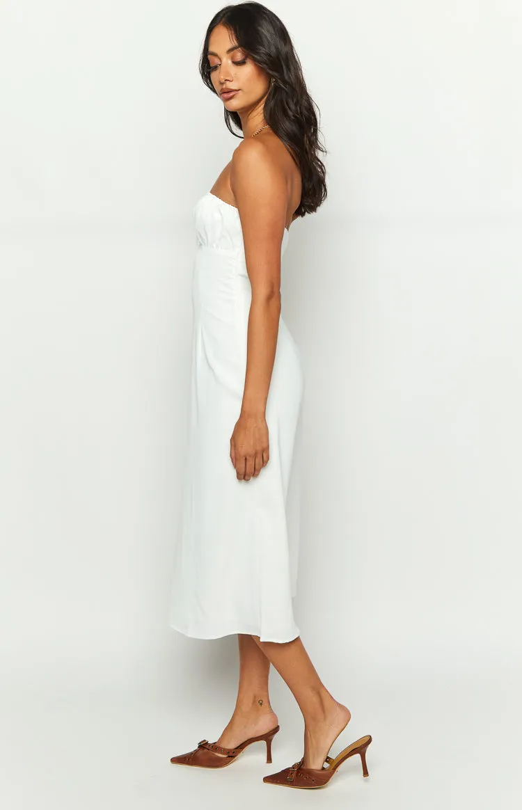 Dion White Strapless Midi Dress sold by Beginning Boutique product image thumbnail 4