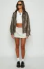 Lioness Kenny Chocolate Bomber Jacket sold by Beginning Boutique