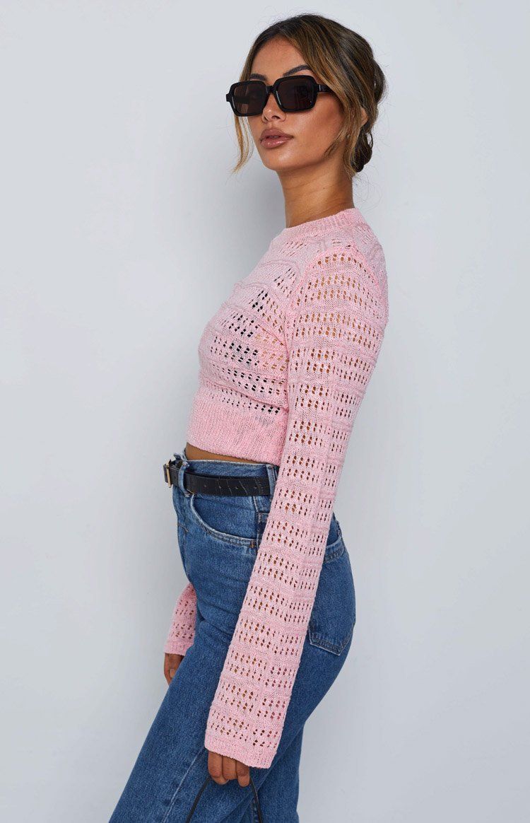 Elyse Knit Sweater Pink sold by Beginning Boutique product image thumbnail 6