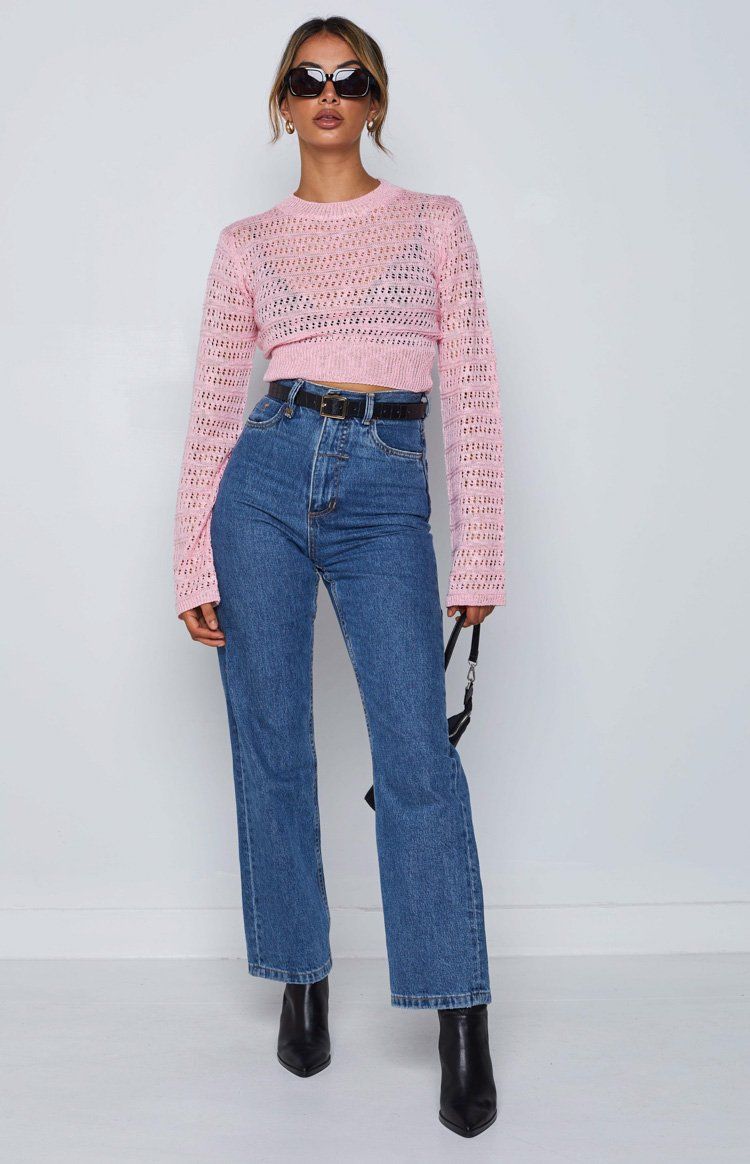 Elyse Knit Sweater Pink sold by Beginning Boutique product image thumbnail 4