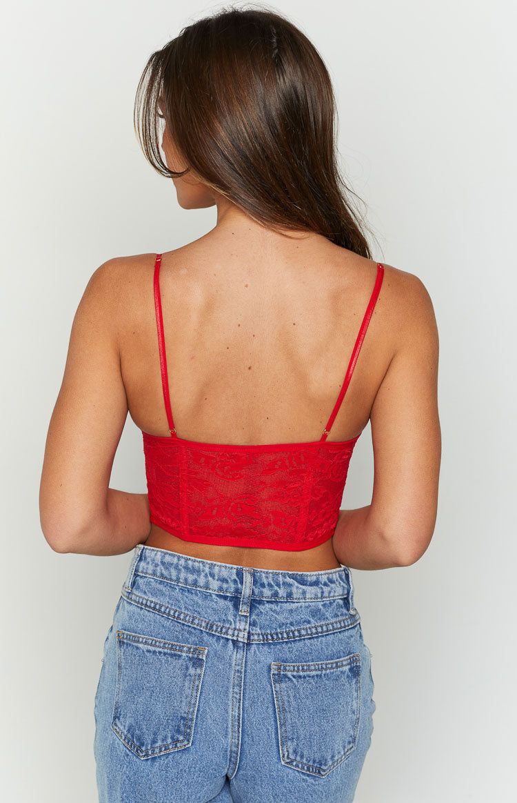 Beckster Red Garter Corset Top sold by Beginning Boutique product image thumbnail 4