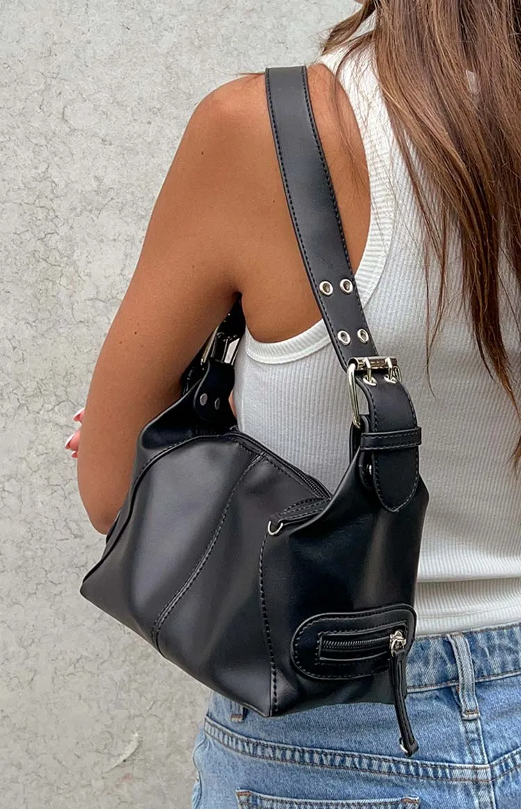 Midnight Maven Black PU Side Bag sold by Beginning Boutique product image thumbnail 2