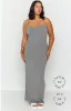Melrose Grey Maxi Dress sold by Beginning Boutique