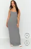 Melrose Grey Maxi Dress sold by Beginning Boutique