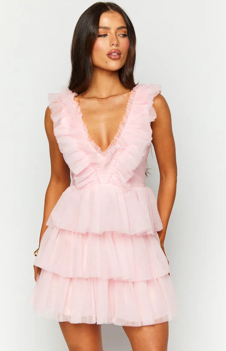 Tori Pink Tulle Mini Dress sold by Beginning Boutique product image thumbnail 3