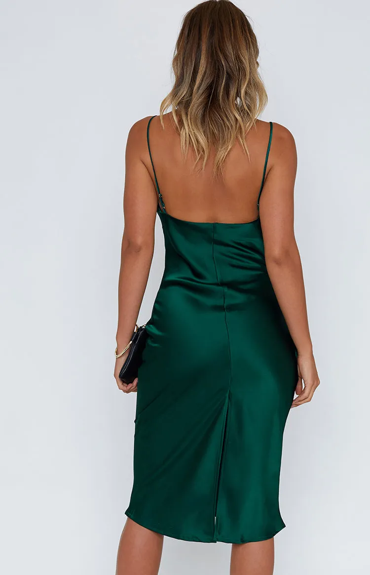 Schiffer Slip Midi Dress Emerald sold by Beginning Boutique product image thumbnail 5