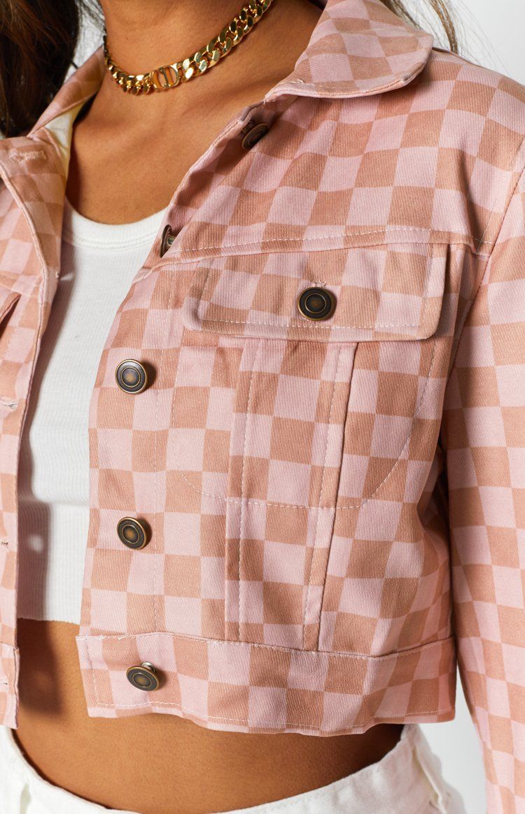 Alternator Check Cropped Jacket Pink sold by Beginning Boutique product image thumbnail 8