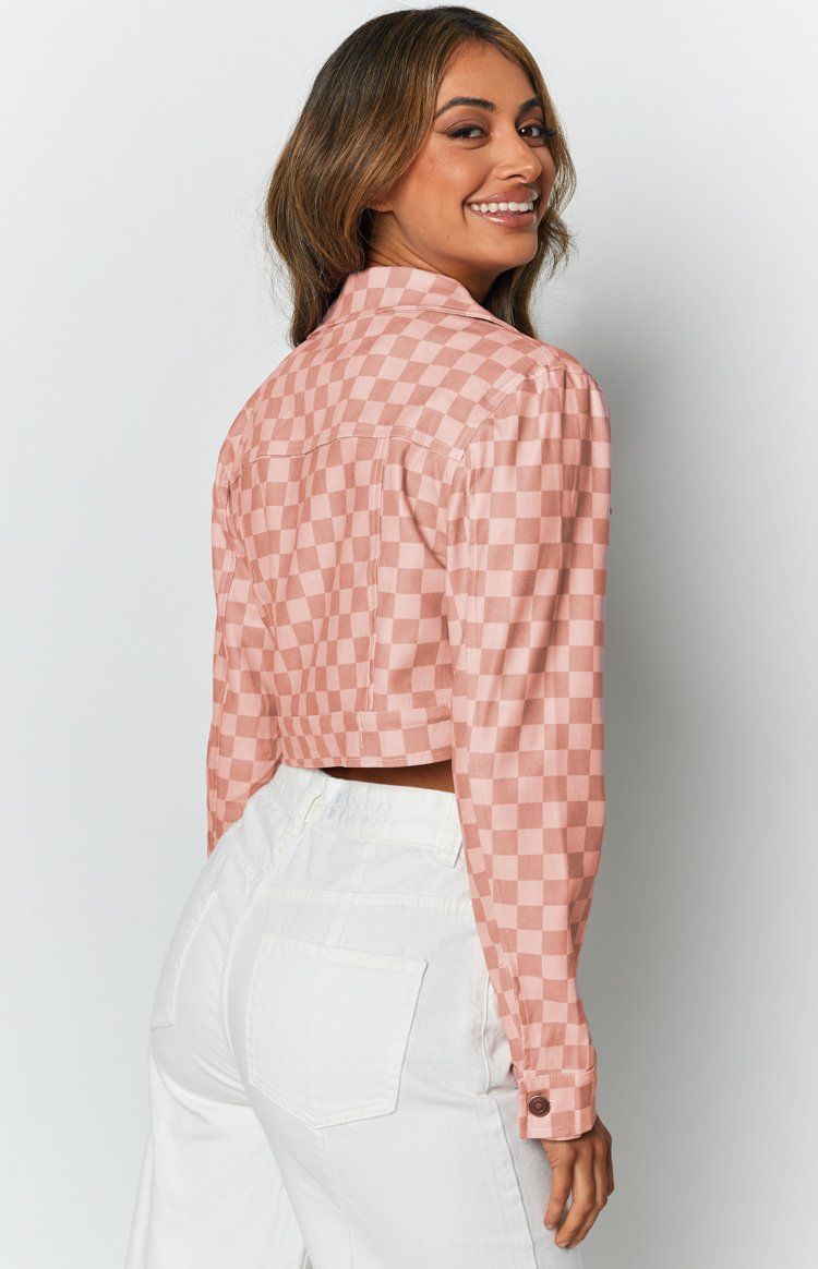 Alternator Check Cropped Jacket Pink sold by Beginning Boutique product image thumbnail 7