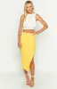Laurena Yellow Knit Midi Skirt sold by Beginning Boutique