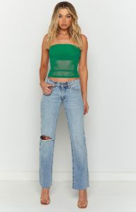 Hilux Green Mesh Bandeau Top sold by Beginning Boutique