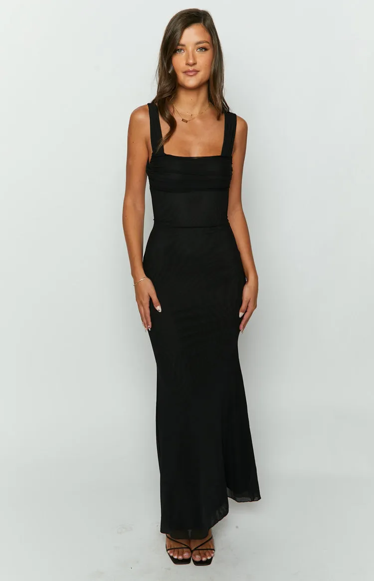 Beverley Black Mesh Maxi Dress sold by Beginning Boutique product image thumbnail 2