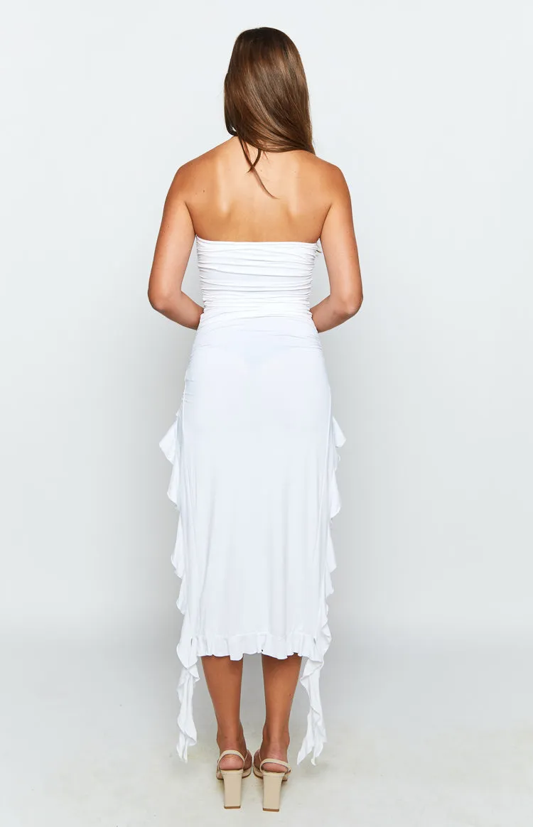 Lioness Rendezvous White Strapless Midi Dress sold by Beginning Boutique product image thumbnail 4
