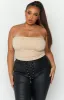 Empire Tan Strapless Top sold by Beginning Boutique