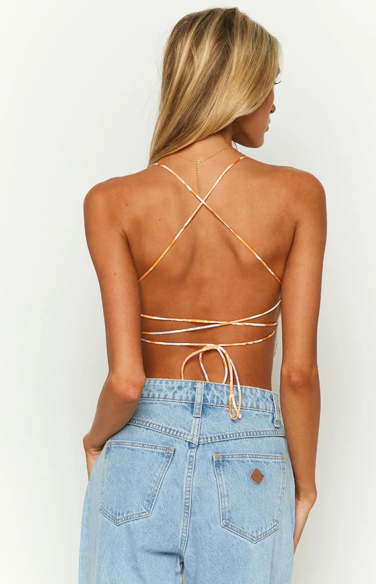 Ebony Orange Floral Crop Top sold by Beginning Boutique product image thumbnail 4