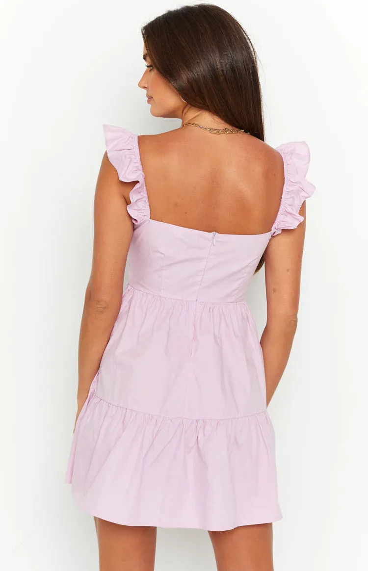 Adair Pink Frill Tiered Mini Dress sold by Beginning Boutique product image thumbnail 5