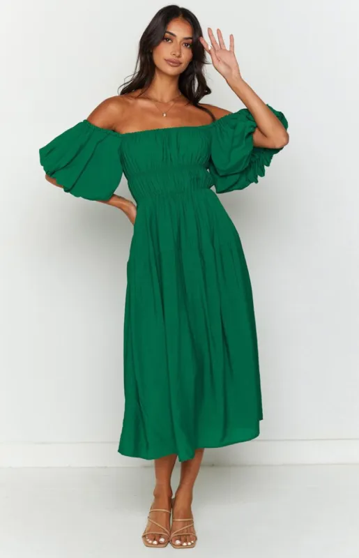 Blissful Green Midi Dress sold by Beginning Boutique