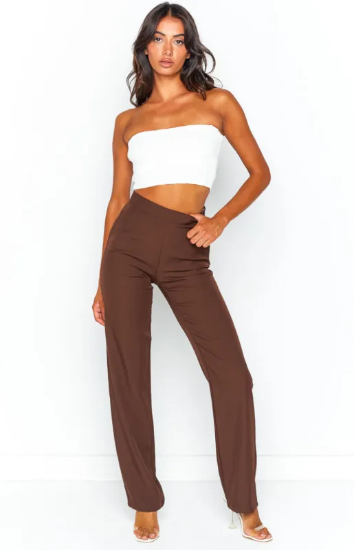 Yolanda Brown Slim Leg Pants sold by Beginning Boutique