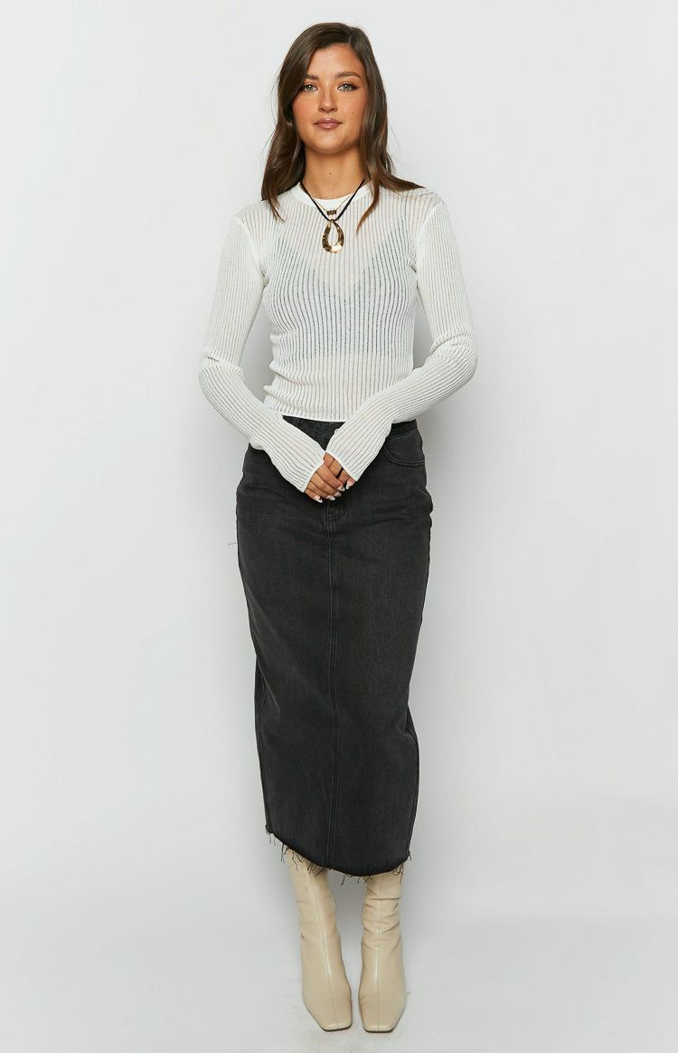 Gems Sheer Knit Long Sleeve Top sold by Beginning Boutique product image thumbnail 6