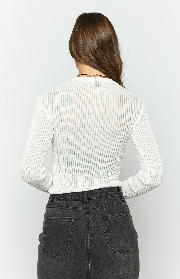 Gems Sheer Knit Long Sleeve Top sold by Beginning Boutique product image thumbnail 4