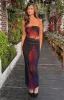 Imogen Black Blurred Tulip Print Maxi Dress sold by Beginning Boutique