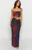 Imogen Black Blurred Tulip Print Maxi Dress sold by Beginning Boutique