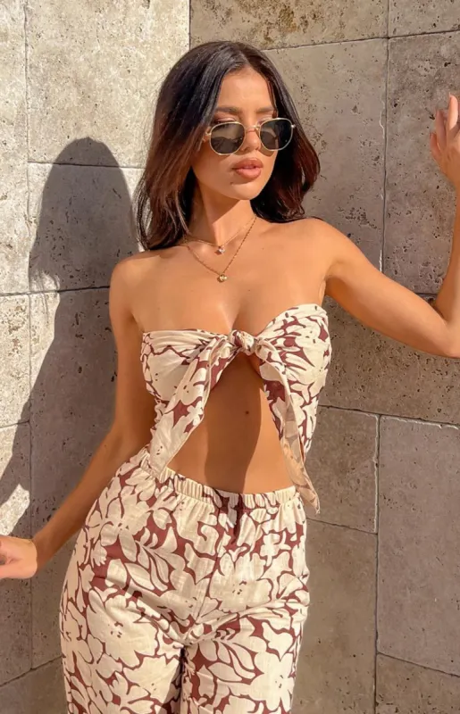 Celosia Cream Floral Scarf Top sold by Beginning Boutique