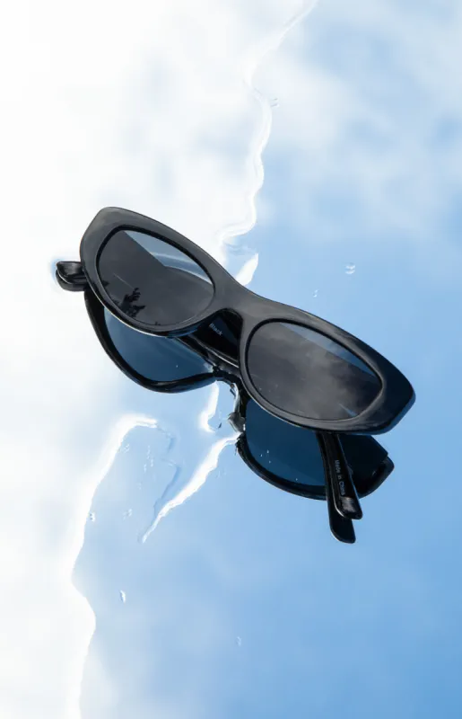 Martina Cateye Sunglasses Black sold by Beginning Boutique