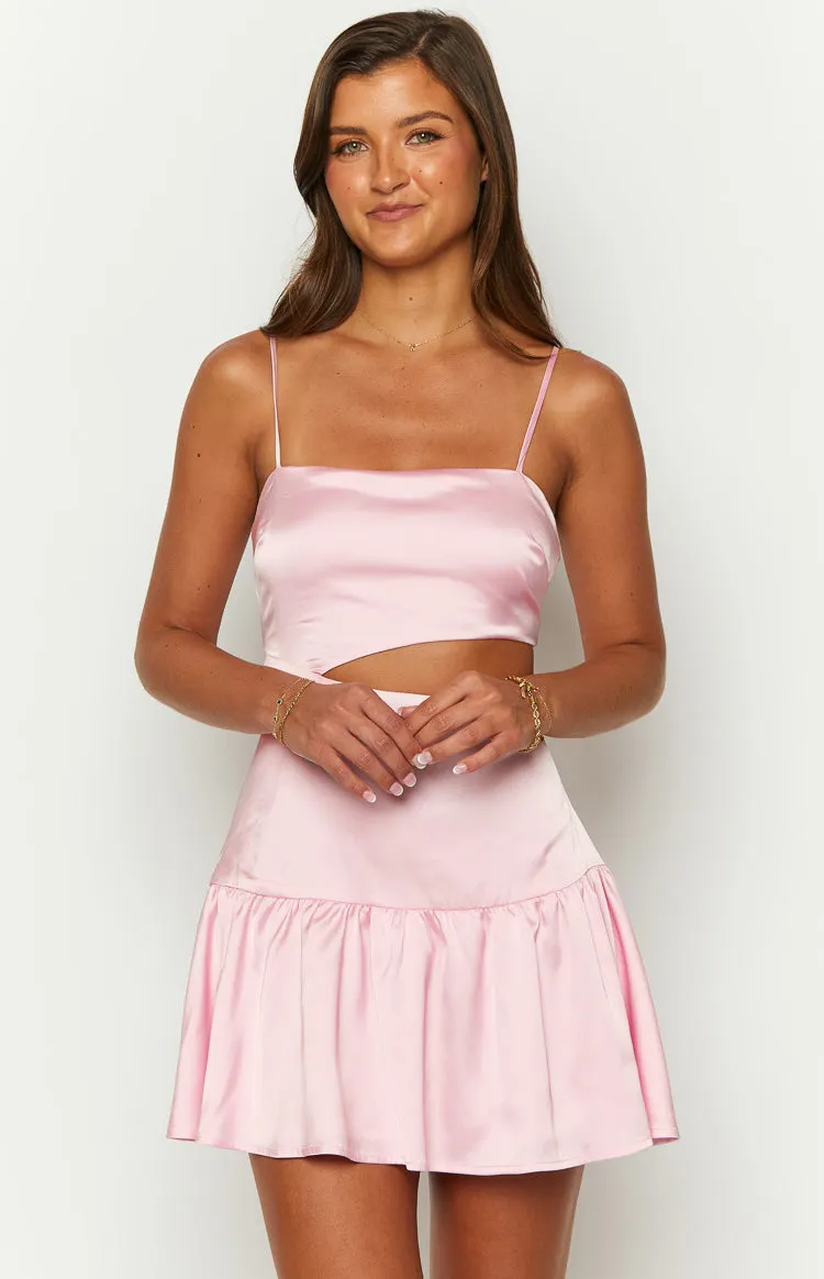 Your Fantasy Pink Satin Mini Dress sold by Beginning Boutique product image thumbnail 3