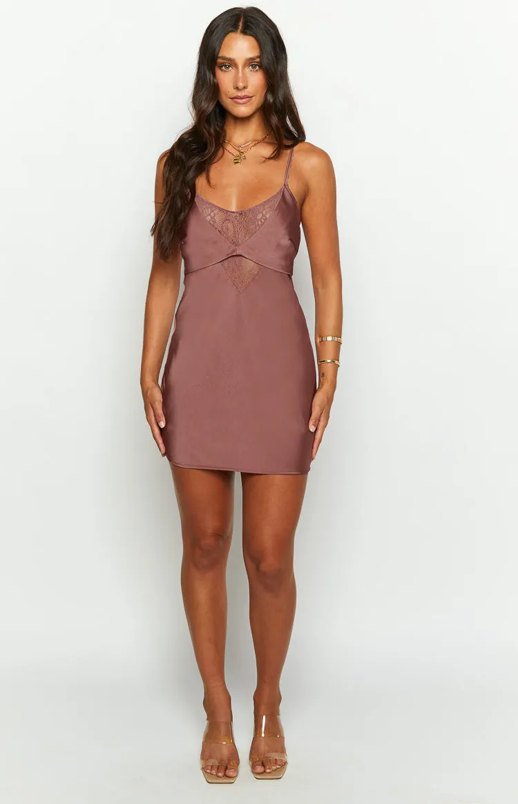 Clarissa Brown Slip Mini Dress sold by Beginning Boutique product image thumbnail 2