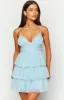 Nadine Blue Tulle Mini Dress sold by Beginning Boutique