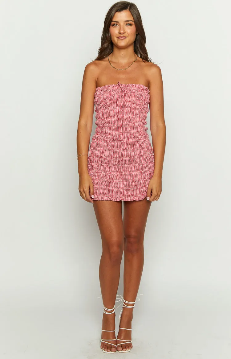 Kari Red Strapless Mini Dress sold by Beginning Boutique product image thumbnail 2