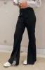 Katrine Black Split Hem Pants sold by Beginning Boutique