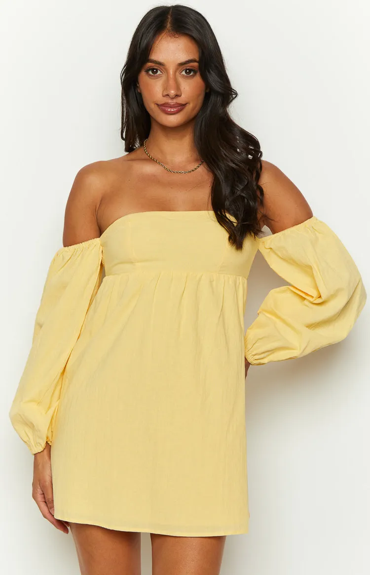 Koa Yellow Long Sleeve Mini Dress sold by Beginning Boutique product image thumbnail 3