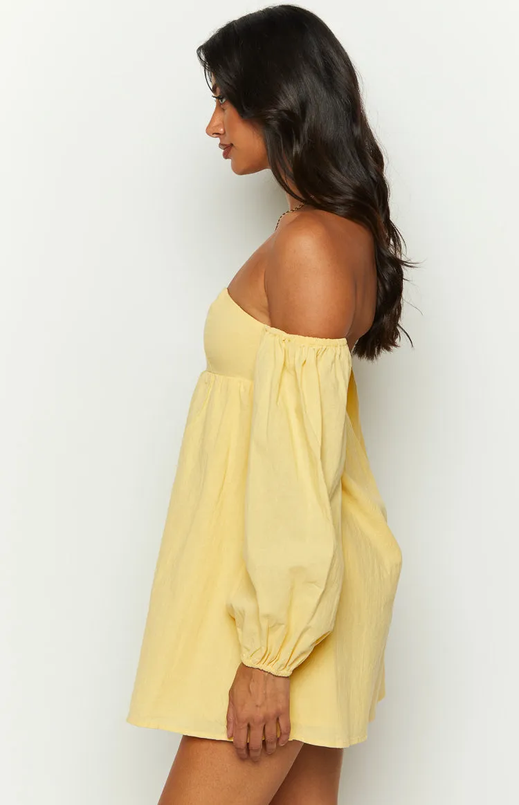 Koa Yellow Long Sleeve Mini Dress sold by Beginning Boutique product image thumbnail 4