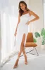 Cecilia White Bodycon Midi Dress sold by Beginning Boutique