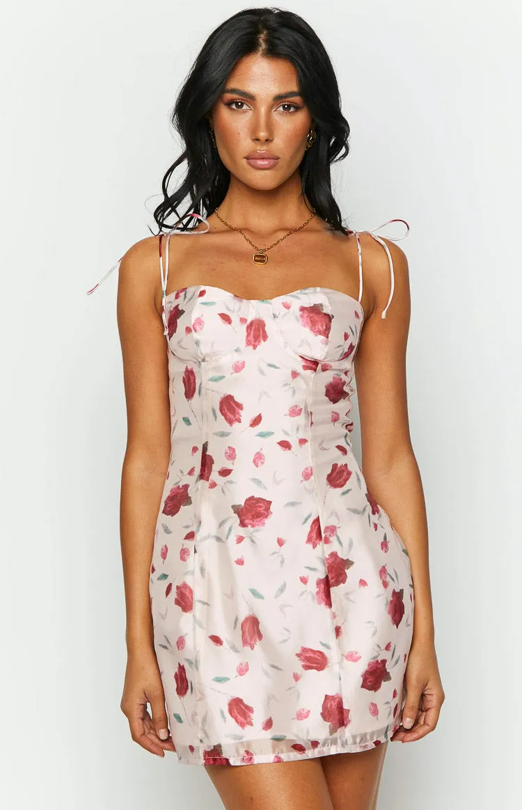 Penny Lane Light Pink Floral Print Mini Dress sold by Beginning Boutique product image thumbnail 3