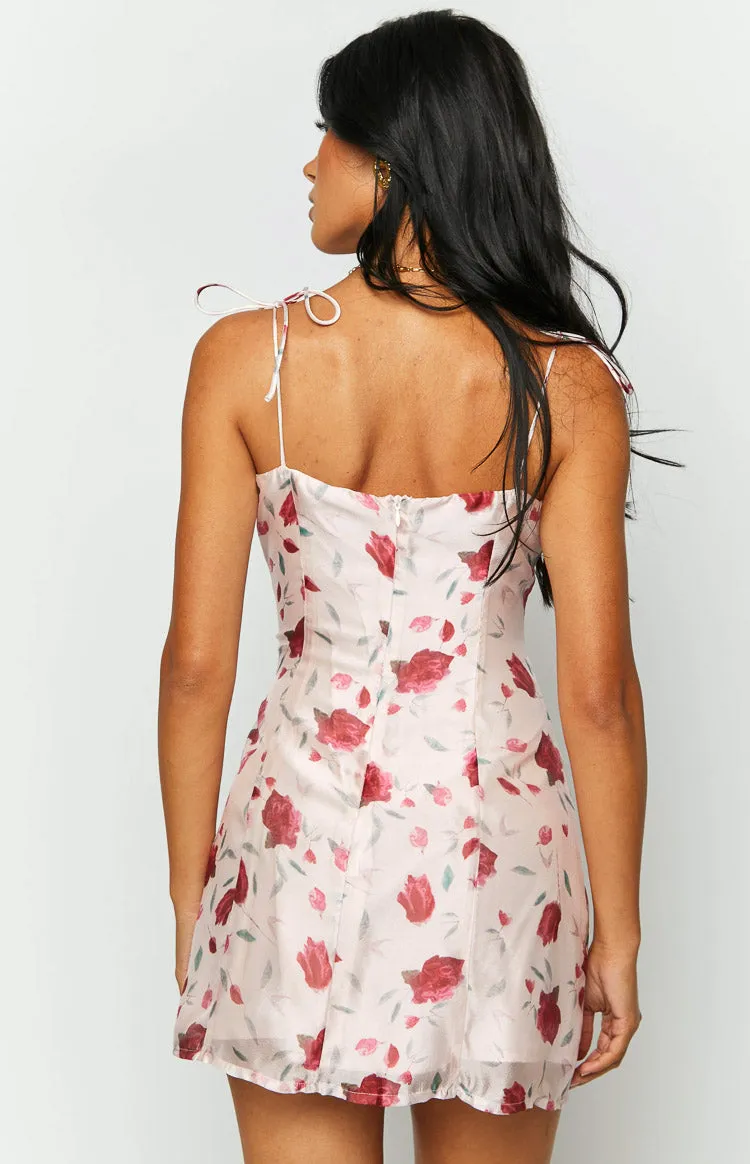 Penny Lane Light Pink Floral Print Mini Dress sold by Beginning Boutique product image thumbnail 5