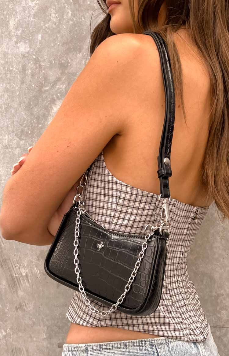 Peta & Jain Poppi Black Croc Mini Shoulder Bag sold by Beginning Boutique product image thumbnail 3