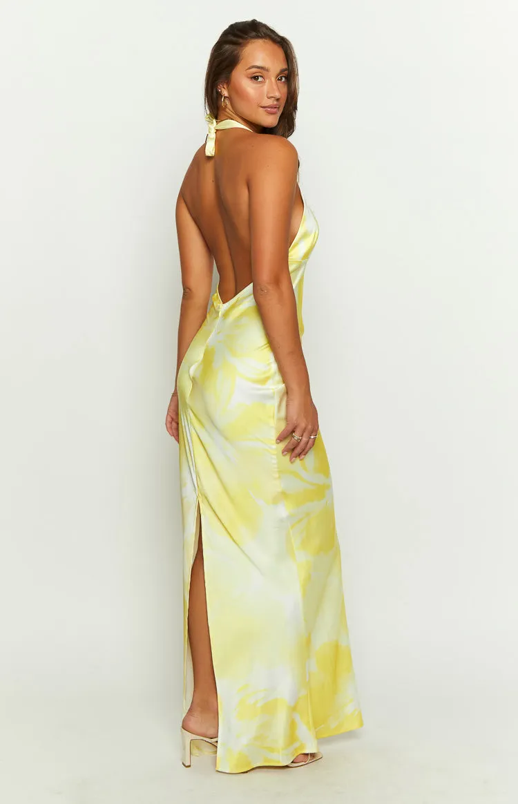 Lyra Yellow Halter Neck Maxi Dress sold by Beginning Boutique product image thumbnail 5