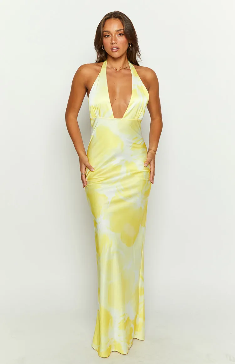 Lyra Yellow Halter Neck Maxi Dress sold by Beginning Boutique product image thumbnail 2