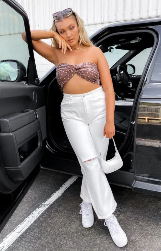 Robin Wide Leg Jeans White sold by Beginning Boutique