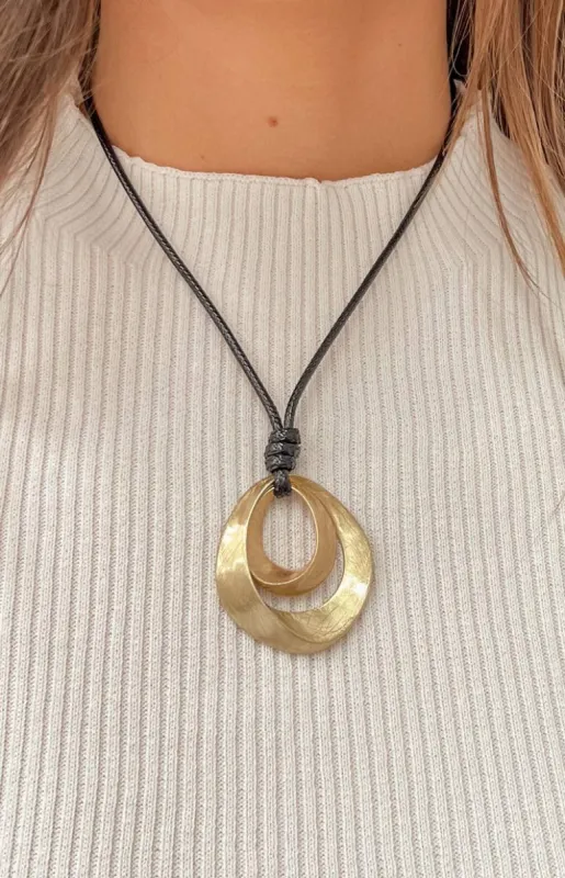 Delamere Gold Pendant Necklace sold by Beginning Boutique