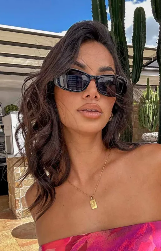 Peta & Jain Inez Black Sunglasses sold by Beginning Boutique